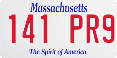 MA license plate 141PR9