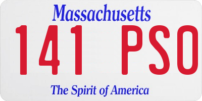 MA license plate 141PS0