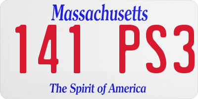 MA license plate 141PS3
