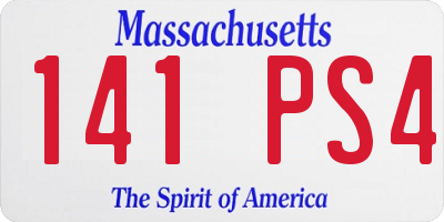 MA license plate 141PS4