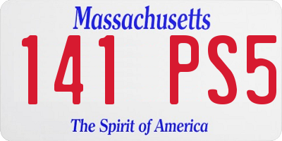 MA license plate 141PS5