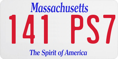 MA license plate 141PS7