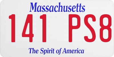 MA license plate 141PS8