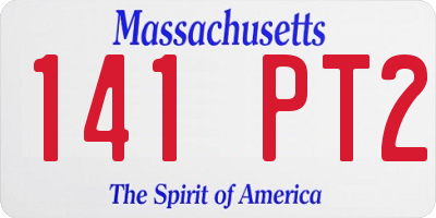MA license plate 141PT2