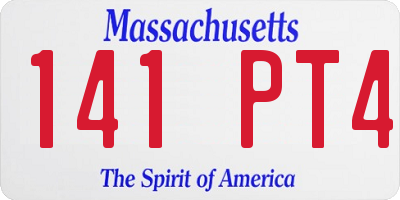 MA license plate 141PT4