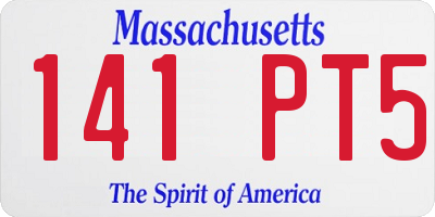 MA license plate 141PT5