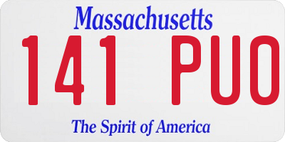 MA license plate 141PU0