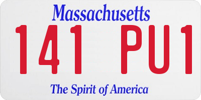 MA license plate 141PU1