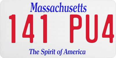 MA license plate 141PU4
