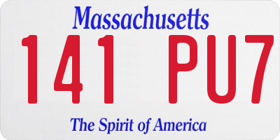 MA license plate 141PU7