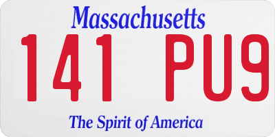 MA license plate 141PU9