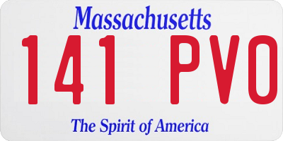 MA license plate 141PV0
