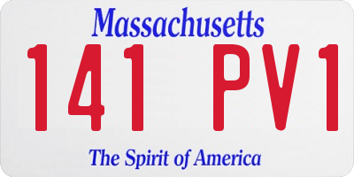 MA license plate 141PV1