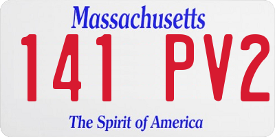 MA license plate 141PV2