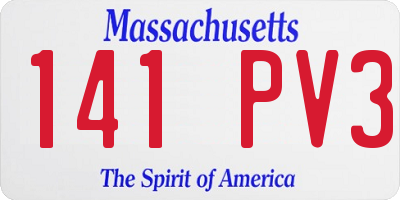 MA license plate 141PV3