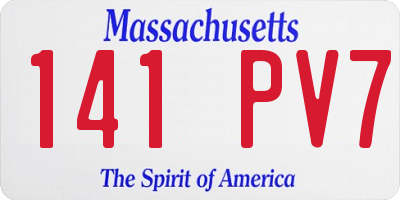 MA license plate 141PV7