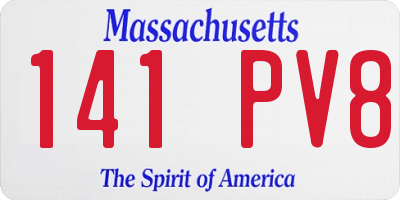MA license plate 141PV8