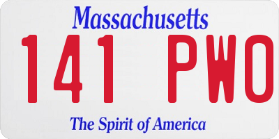 MA license plate 141PW0