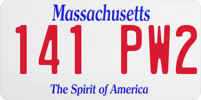 MA license plate 141PW2