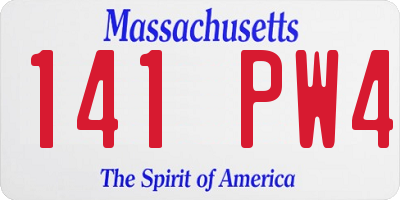 MA license plate 141PW4
