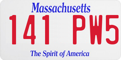 MA license plate 141PW5