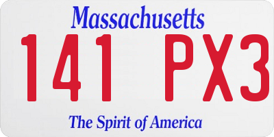 MA license plate 141PX3