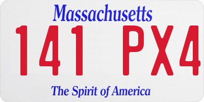 MA license plate 141PX4