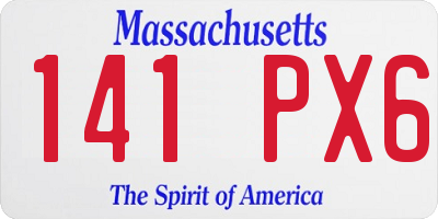 MA license plate 141PX6
