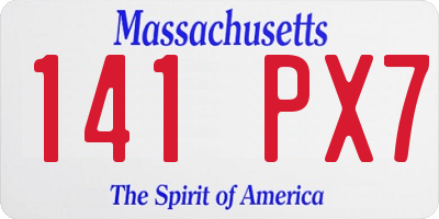 MA license plate 141PX7
