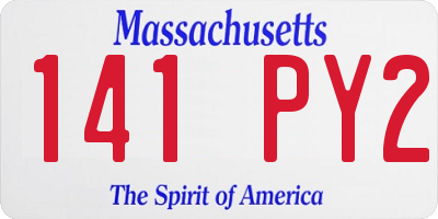 MA license plate 141PY2