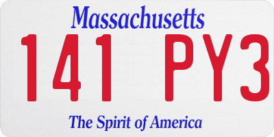MA license plate 141PY3