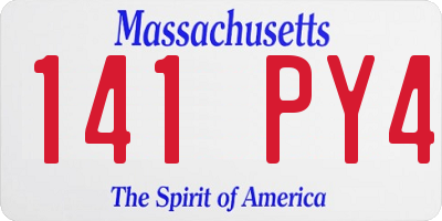 MA license plate 141PY4