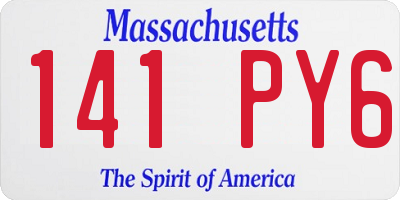 MA license plate 141PY6