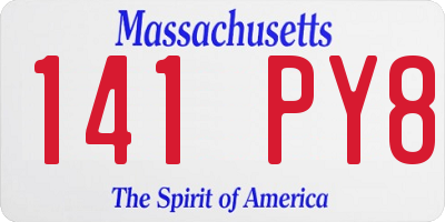 MA license plate 141PY8