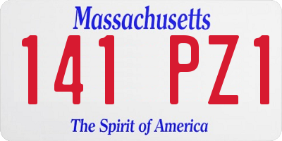 MA license plate 141PZ1