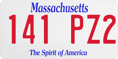 MA license plate 141PZ2