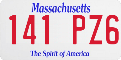 MA license plate 141PZ6