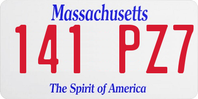 MA license plate 141PZ7