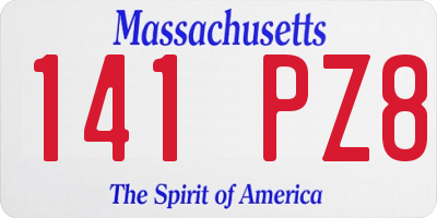 MA license plate 141PZ8