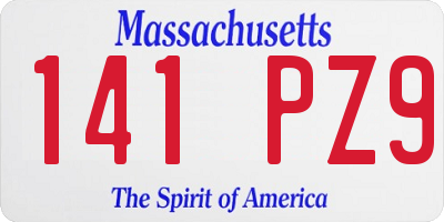 MA license plate 141PZ9