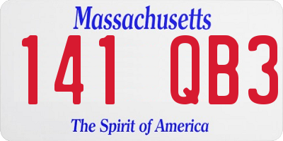 MA license plate 141QB3