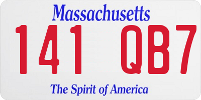 MA license plate 141QB7