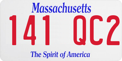 MA license plate 141QC2