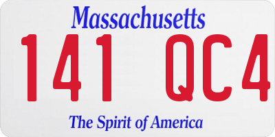 MA license plate 141QC4