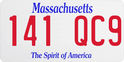 MA license plate 141QC9