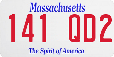 MA license plate 141QD2