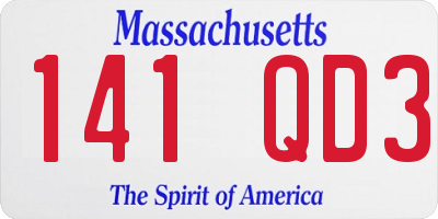 MA license plate 141QD3