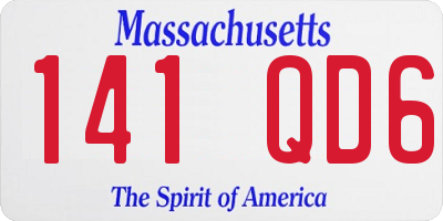 MA license plate 141QD6