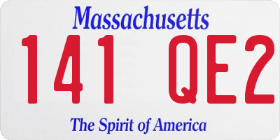MA license plate 141QE2