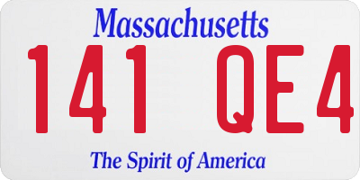 MA license plate 141QE4